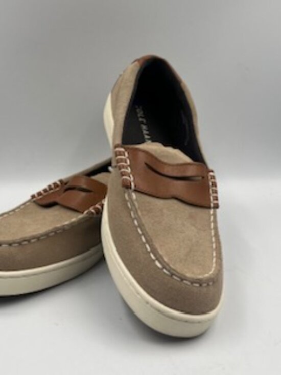 NEW Cole Haan shoes Nantucket Penny Loafers Men’s Sz 8.5 Beige Suede NWOB main image 9